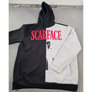 Scarface Reason Hoodie Men XL Black White Logo Print Kangaroo Pockets Sweatshirt
